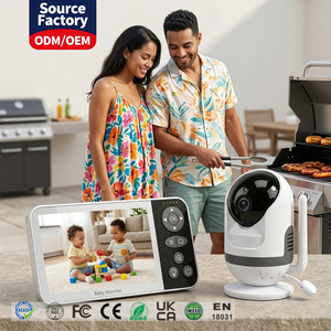 Factory OEM ODM 5 Inch IPS Screen PTZ <b>Smart</b> 2.4GHz Video Baby Monitor 720P <b>Camera</b> with 5000mAh Battery Privacy protection - Product Image 1