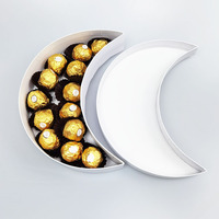 Papel de embalaje de lujo personalizado, caja de regalo rígida con forma de luna de chocolate de grado alimenticio para trufa