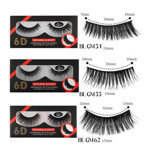 थोक 1 जोड़े झूठी पलक पैक निजी लेबल काले कपास बैंड छोटे प्राकृतिक 3 डी fax मिंक आधा कोने झुकाएं - Product Image 5