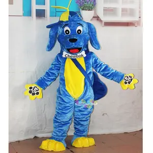 Costume de mascotte de chien de musique bleue CE de haute qualité avec guitare personnalisé Anime Cosplay mascotte robe fantaisie carnaval Halloween Traje