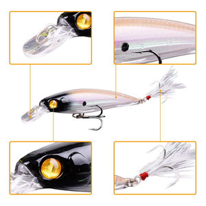 OEM Caja de 5 señuelos de pesca artificiales tipo minnow, duros, flotantes, con ojos 3D láser, 11.2cm 13.6g - Product Image 3