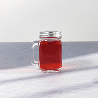 Usine Vente Chaude 35ml Portable Jus Vin Bière Vodka Café Bouteille Mini Mason Jar Avec Poignée et Couvercle À Vis