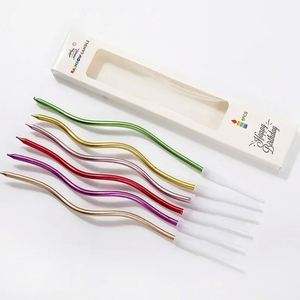 6pcs/Box Spiral Light Candle Long Pencil <b>Cake</b> Candle Flowers Round Shape for Kids Birthday Party Wedding Favor <b>Supplies</b> - Product Image 6