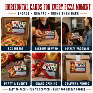 Cartes à gratter promotionnelles couleur personnalisées, inserts de boîte pour coupons de pizza, en carton/carton duplex, pour récompenses à emporter – Vente directe usine - Product Image 6