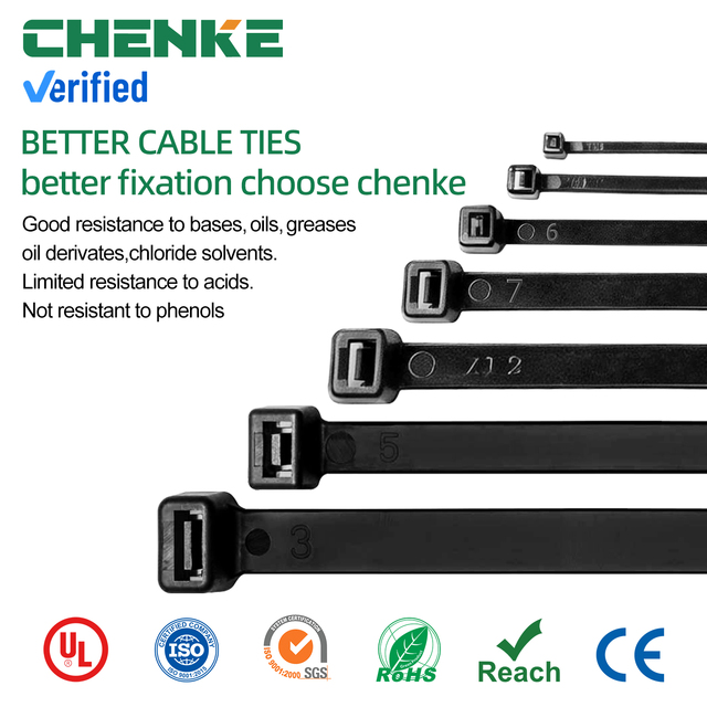 Chenke Eco-friendly Self-Locking UV Resistant Nylon 66 Wire Tie Wrap 7.6x300mm  Cable Ties