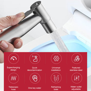 Новый Ручной Биде из нержавеющей стали, <span class=keywords><strong>OEM</strong></span>/ODM, роскошный смеситель для биде, оптовая продажа, мусульманский распылитель для биде Shattaf - Product Image 2