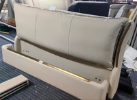 Lit de style italien minimaliste moderne haut de gamme, entièrement réglable, avec cadre en cuir microfibre, rembourrage en cuir, lit avec rangement, cadre en bois de pin