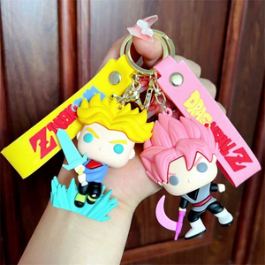 Nuevo diseño japonés Anime <span class=keywords><strong>Dragon</strong></span> <span class=keywords><strong>Z</strong></span> Balls Key Chian utilizado para juegos que funcionan con monedas Fábrica al por mayor 3D Pvc Rubber Luffy Key Chain - Product Image 1