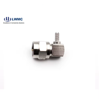 Conector de Crimpado en Ángulo Recto Macho F de 75 Ohmios de Alta Calidad para Cable RG179