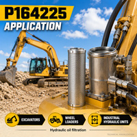 P164225 Elemen Filter Oli Hidrolik untuk Mesin Konstruksi dan Sistem Tenaga Fluida Industri