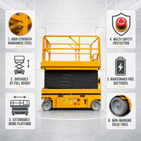 Plateforme élévatrice à ciseaux autopropulsée entièrement électrique hydraulique pour travaux en hauteur, élévateur mobile pour la construction et l'entretien