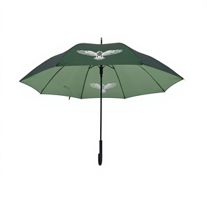 Parapluie droit manuel vert foncé personnalisé avec motif <span class=keywords><strong>Aigle</strong></span>, résistant au vent, avec poignée en J noire, idéal pour la publicité - Product Image 2