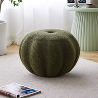 Pouf rond décoratif moderne en tissu, ottoman, pouf citrouille, pouf sac de rangement pour salon, hôtel et bureau