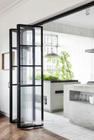 Porte intérieure américaine pliante en acier de qualité supérieure Offre Spéciale Porte en verre pliante de style contemporain