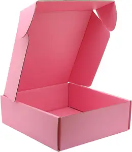 Personnalisé imprimé Coloré rose boîte postale carton carton Ondulé pour les cosmétiques D'emballage D'expédition de haute qualité