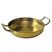 Casserole en cuivre de qualité supérieure, poignées doubles, portable, capacité 1-2L, design minimaliste, sans revêtement intérieur, compatible gaz et induction