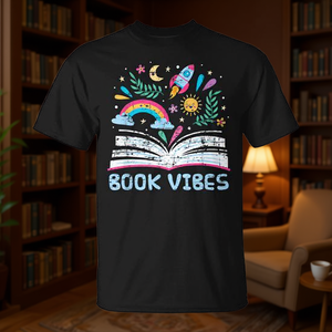 Camiseta Book Vibes Bookworm Reading para lectores y amantes de la biblioteca - Product Image 3