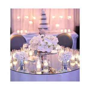 New Design Wedding Dining Tables Supplies Acrylic Mirror Tabletop Decoration Centerpieces Plastic Mirror Sheet