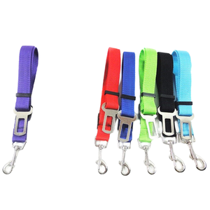 조정 가능한 나일론 애완 동물 고양이 차량 가죽 끈 하네스 솔리드 패턴 자동차 안전 개 안전 벨트 개 산책을위한 패션 스타일 레이스 - Product Image 4