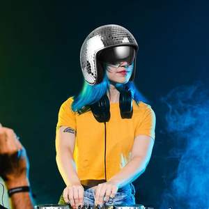 Casco de bola de discoteca con visera retráctil-Casco de discoteca Espejo brillante Sombrero de bola de discoteca para <span class=keywords><strong>DJ</strong></span> Club Bar Fiesta Regalos novedosos - Product Image 5