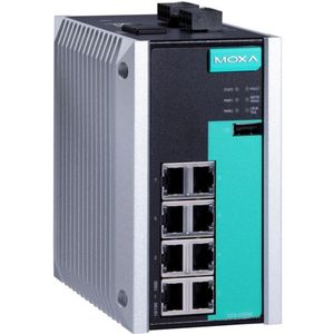 Commutateur Ethernet industriel géré Gigabit Moxa EDS-G508E-T 8 ports IEEE 802.3 avec ports RJ45 - Product Image 1