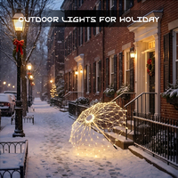 Lumières décoratives paysagères LED en cuivre 3D Yuntu IP65 pour intérieur/extérieur - 60 cm blanc chaud pour Noël