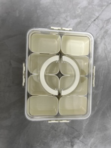 Contenedor de almacenamiento de plástico Caja divisoria Caja de especias de 4 y 8 compartimentos Cocina con asa de tapa - Product Image 6
