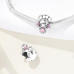 Cross-border spot white <b>copper</b> trending dessert girl beaded <b>bracelet</b> jewelry accessories for women - Product Image 5