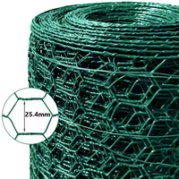 Maille en acier hexagonale tissée par maille en acier enduite en plastique de grillage de poulet pour la ferme clôturant l'armure toile
