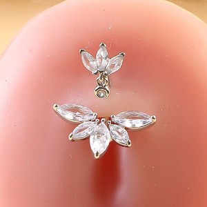 CRYSPURE Tendance Longue Pendentif <span class=keywords><strong>Gland</strong></span> 14g Acier Inoxydable Anneau de Nombril Femme Zircon Lotus Aile d'Ange Bijoux de <span class=keywords><strong>Piercing</strong></span> Ventre Vente en Gros OEM - Product Image 4