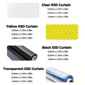 0.3mm x 1.37m x 30m iletken temiz oda ESD şeffaf PVC ızgara petek ile antistatik kapı perdeleri - Product Image 6