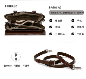 Bolsos de Mano con Patrones de Lujo, Bolsos Clásicos de Gran Capacidad para Mujer, Bolsos Cruzados de Cuero Genuino de Diseñador para Mujer - Product Image 3