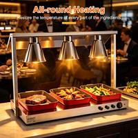 Lampe chauffante pour buffet, idéale pour les beignets, poulet frit, aliments frits, traiteur, charcuterie, pizza – Lampe de maintien au chaud des aliments