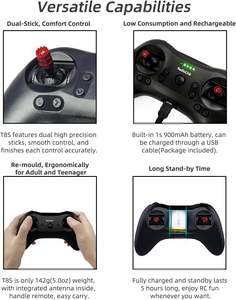 Radiolink T8S 2.4GHz Transmisor RC de 8 Canales, Control Remoto Portátil de Bolsillo R8EF RX para Dron/Auto/Barco/Avión - Product Image 2