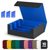 Boîte à cartes en PU de grande taille, capacité de 1800+ cartes à collectionner, boîte à cartes à 3 rangées compatible avec les cartes Commander Magic the Gathering