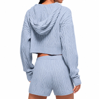 Pull-over tricoté pour femme, personnalisé, en mélange de coton, à col en cordon, 7GG, court, épais, doux, confortable, style preppy, vente en gros