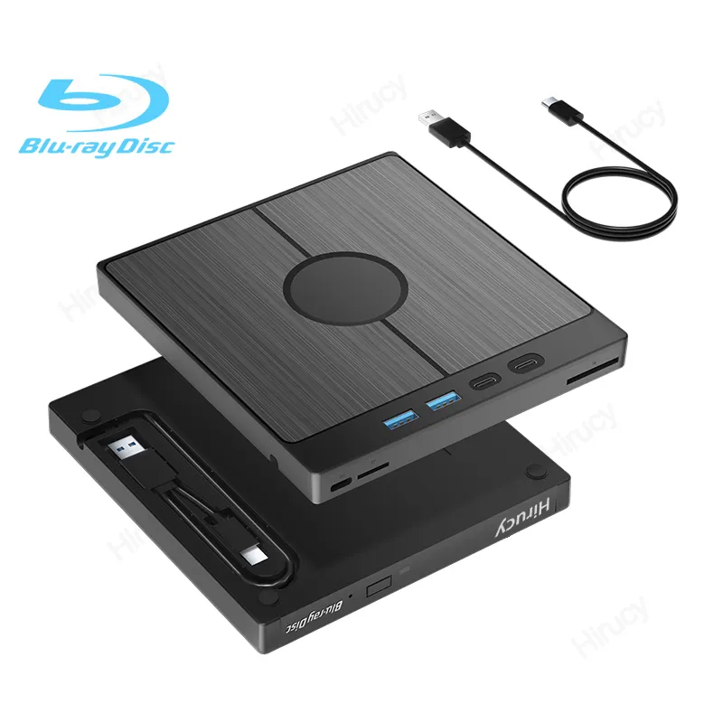 7-in-1 External Bluray Drive BD-R BD-ROM CD/DVD -/+RW Reader 3D Blu Ray Burner Player Recorder for Laptop PC Optical Drive
