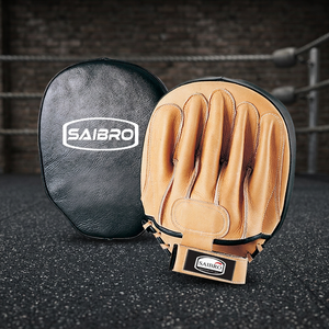 Saibro Leather Boxing <b>Focus</b> Mitts With Velcro Closure For Martial Arts Training Adults 14 Years Up - Product Image 4