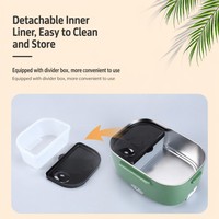 Boîte à lunch électrique portable en acier inoxydable 220V/110V/24V/12V, boîte à lunch chauffante à double usage pour voitures et familles