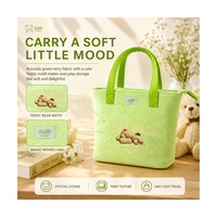 Tas Tangan Wanita Teddy Island, Tas Selempang Beruang Lucu, Bulu Lembut, Pegangan Atas, Kapasitas Besar, Hadiah Sehari-hari, Grosir, Musim Panas
