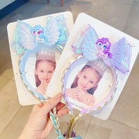 Wig Rajut Anak Baru, Kepang Super Peri dengan Ikat Rambut Lucu Motif Kartun, Ikat Rambut Fashion untuk Anak Perempuan, Ikat Kepala Bayi