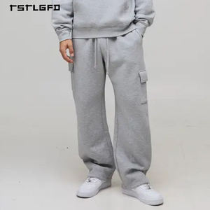 Men'S Fashion Techwear Trousers Autumn Eco Friendly 100% <b>Organic</b> Cotton Moisture Wicking Fabric Elastic Waist Side Pockets - Product Image 3