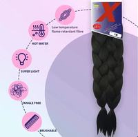 Cheveux à tresser pré-coupés, pré-peignés, texture plus épaisse, finition lisse, pré-étirés, super légers, sans nœuds, brossables, pour usage à l'eau chaude