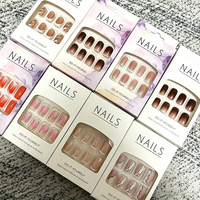 Uñas Postizas ABS de 24 Piezas, Estilo Vacaciones de Verano, Color Brillante, Almendradas Largas, Efecto Ojo de Gato Magnético, Brillantes, en Stock, Listas para Enviar