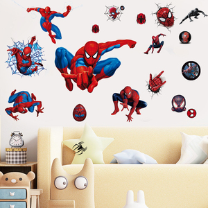 Autocollants muraux <span class=keywords><strong>3D</strong></span> en PVC <span class=keywords><strong>Spiderman</strong></span> pour chambre d'enfant, décoration de la maison, autocollants muraux DIY, art déco, art mural de film - Product Image 6