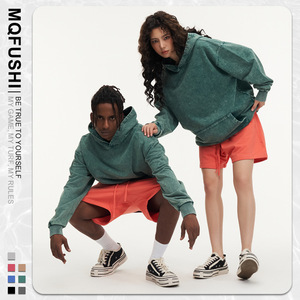 Sweat à capuche en molleton uni coupe ample style <span class=keywords><strong>vintage</strong></span> américain pour hommes et femmes, nouveau, 100 % coton, 420 g, lourd, anti-boulochage, pour l'hiver - Product Image 1