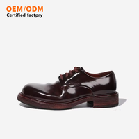 Chaussures Derby en cuir de cheval à lacets et bout rond pour hommes, fabriquées à la main en Italie par Goodyear, style rétro vieilli, pour le bureau et les occasions décontractées estivales.