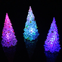 Meilleures ventes : Jouet Arbre de Noël en acrylique pour enfants, Veilleuse lumineuse clignotante, Design cristallin coloré, Alimentation électronique, Boîte colorée