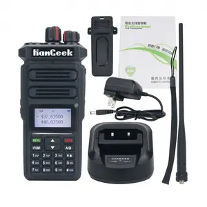 Walkie-talkie profissional fm 20w 50km, com grande capacidade, bateria de alto som vhf e uhf, rádio