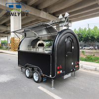 Remolque de Comida Móvil ONLYWE, Camión de Pizza Totalmente Equipado, Remolque de Catering con Aprobación EU COC y US DOT